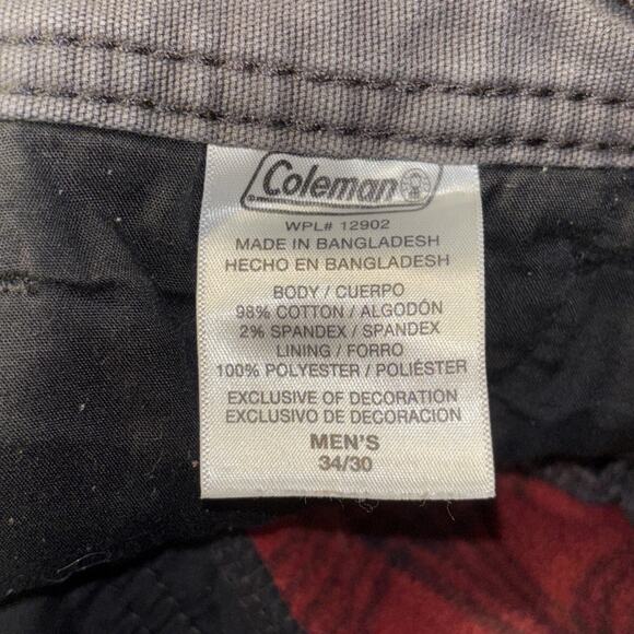 Men’s Coleman Fleece Lined Cargo Sz. 34 X 27 Gray Denim Flaw* - Picture 6 of 12